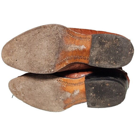 JOHNNY BOOTS Orange Brown Leather Gator Western Embroidered Boots US M7.5 W 9 - Picture 7 of 9